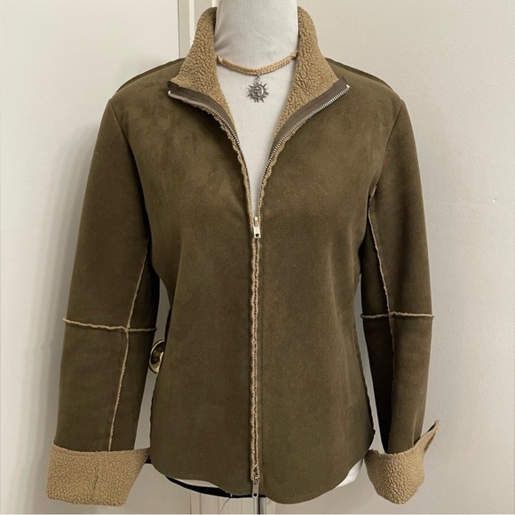 0live & Tan faux suede VELVET Brand Jacket - Picture 3 of 10